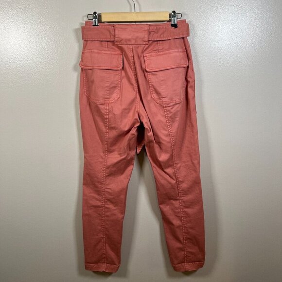 Rebecca Taylor La Vie Patrice High Waist Pants Size 26 Pink Belted Work Office - Picture 2 of 11
